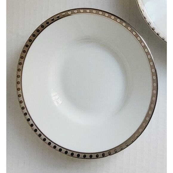 Tiffany & Co. - Limoges France - Tiffany Platinum Band - 2 Saucers - Picture 1 of 3